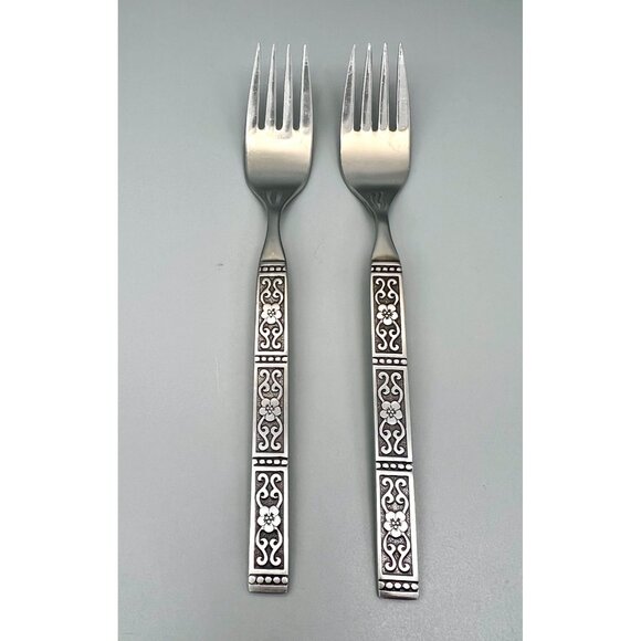 Set Of 2 Oneida Community Isabella Salad Forks Stainless Steel 6 3/4"L - Picture 1 of 4